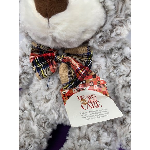 2017 Bears That Care FAO Schwartz 18 Inch Brown Icy Swirl Bear with Plaid Bowtie - Picture 3 of 14